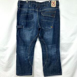 KONVICT CLOTHING 2000s Y2K Blue Wide Leg Baggy Jeans Embroidered Mens 40 Skater